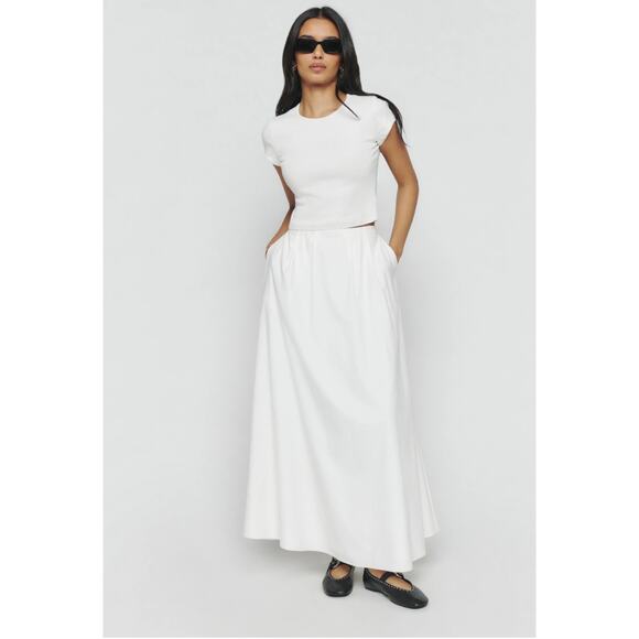 Reformation Dresses & Skirts - Reformation Lucy Skirt - White Organic Cotton - Size 8 (New)
